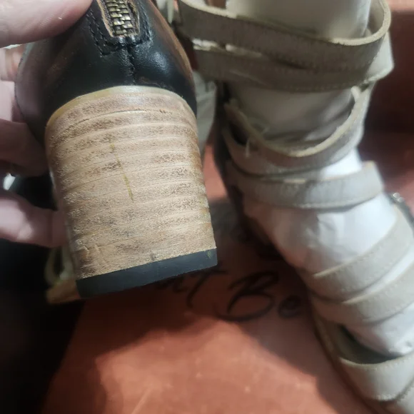 Freebird by Steven Beige Strappy Heeled Boots - Picture 4 of 4